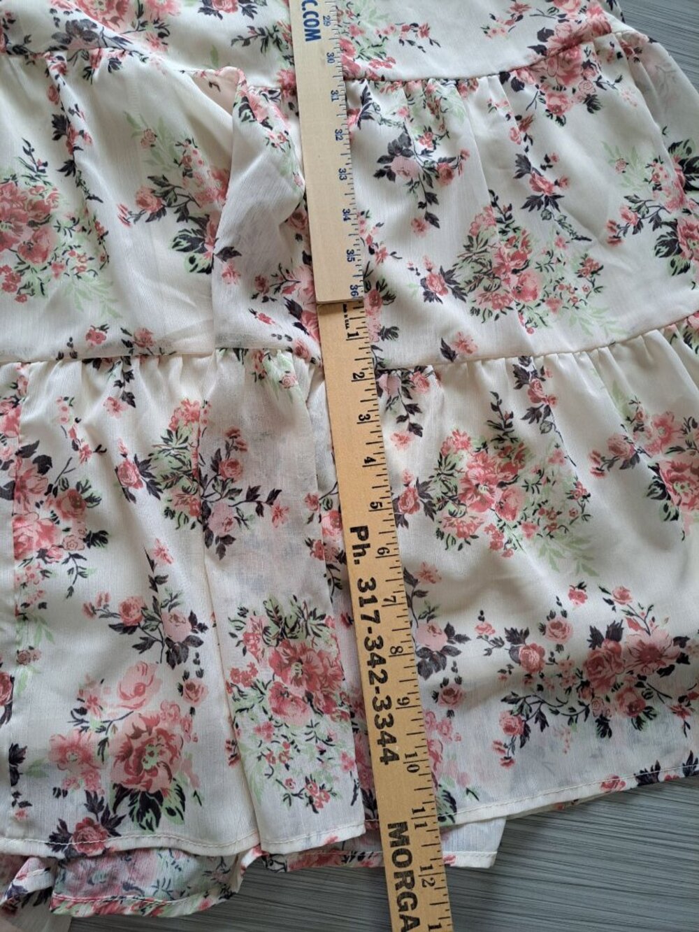 Penelope Rose Floral Maxi Dress XL Lace Trimmed Boho Long Sleeve Tiered Buttons - Picture 10 of 12
